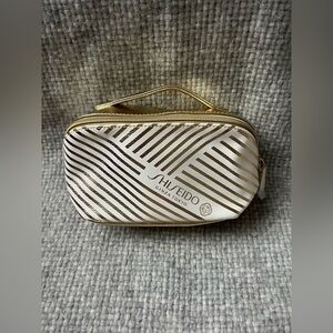 Gold Shiseido Cosmetic Makeup Bag